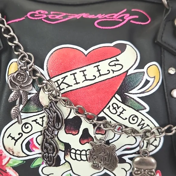 Ed Hardy NWT Charms Satchel - Picture 2 of 10